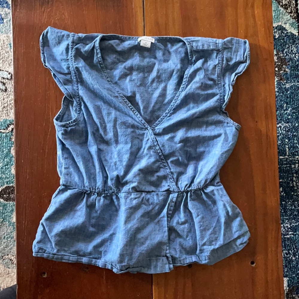Denim peplum top